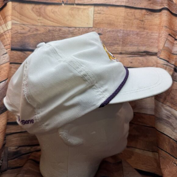 Vintage Lions Clubs International Rope Snapback Hat Cap White Purple We Serve - Picture 2 of 7